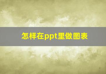 怎样在ppt里做图表