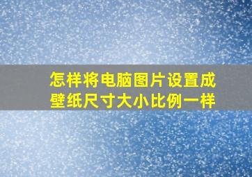 怎样将电脑图片设置成壁纸尺寸大小比例一样