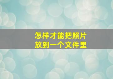 怎样才能把照片放到一个文件里