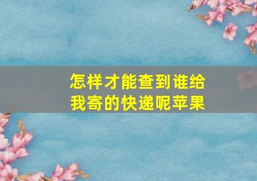 怎样才能查到谁给我寄的快递呢苹果