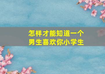 怎样才能知道一个男生喜欢你小学生