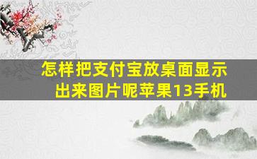 怎样把支付宝放桌面显示出来图片呢苹果13手机