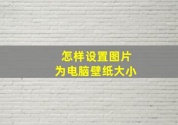 怎样设置图片为电脑壁纸大小