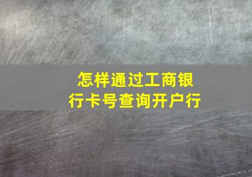 怎样通过工商银行卡号查询开户行