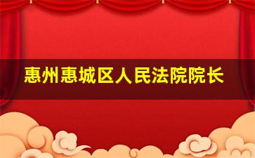 惠州惠城区人民法院院长