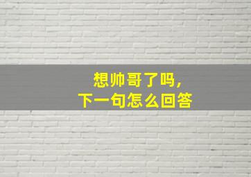 想帅哥了吗,下一句怎么回答