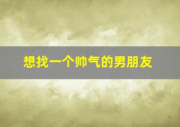 想找一个帅气的男朋友