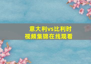 意大利vs比利时视频集锦在线观看