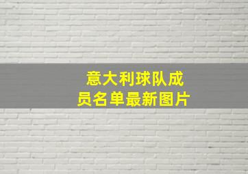 意大利球队成员名单最新图片