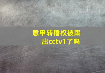 意甲转播权被踢出cctv1了吗