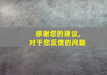 感谢您的建议,对于您反馈的问题