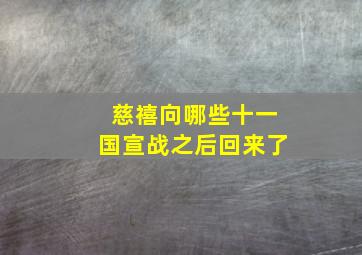 慈禧向哪些十一国宣战之后回来了