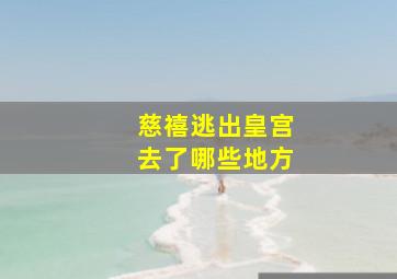 慈禧逃出皇宫去了哪些地方