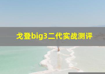 戈登big3二代实战测评