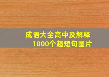 成语大全高中及解释1000个超短句图片