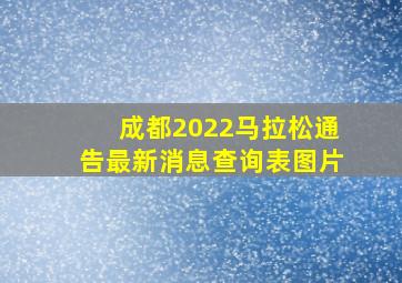 成都2022马拉松通告最新消息查询表图片