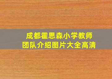 成都霍思森小学教师团队介绍图片大全高清