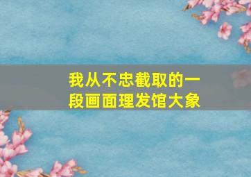 我从不忠截取的一段画面理发馆大象