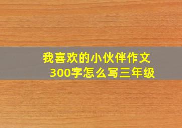 我喜欢的小伙伴作文300字怎么写三年级