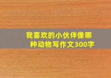 我喜欢的小伙伴像哪种动物写作文300字