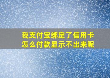 我支付宝绑定了信用卡怎么付款显示不出来呢