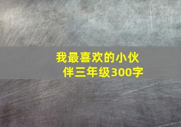 我最喜欢的小伙伴三年级300字