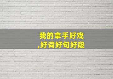 我的拿手好戏,好词好句好段