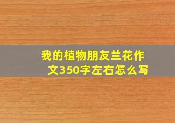 我的植物朋友兰花作文350字左右怎么写