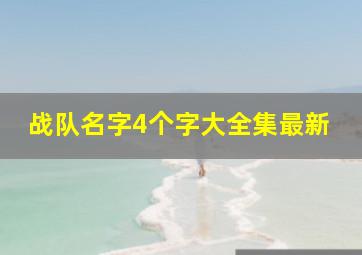 战队名字4个字大全集最新