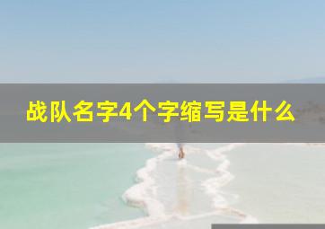 战队名字4个字缩写是什么