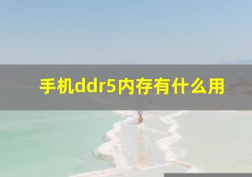 手机ddr5内存有什么用