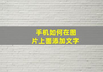 手机如何在图片上面添加文字