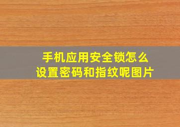 手机应用安全锁怎么设置密码和指纹呢图片