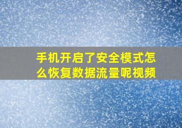 手机开启了安全模式怎么恢复数据流量呢视频