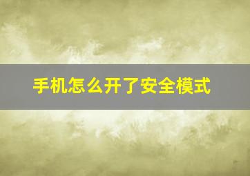 手机怎么开了安全模式