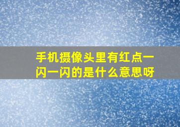 手机摄像头里有红点一闪一闪的是什么意思呀