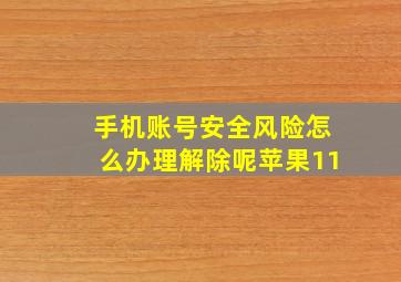 手机账号安全风险怎么办理解除呢苹果11