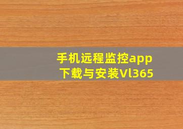 手机远程监控app下载与安装Vl365