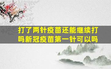 打了两针疫苗还能继续打吗新冠疫苗第一针可以吗