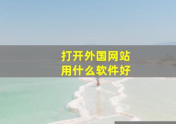 打开外国网站用什么软件好