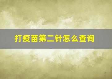 打疫苗第二针怎么查询