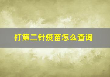 打第二针疫苗怎么查询