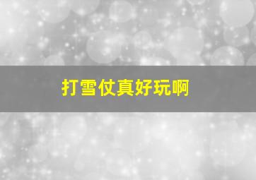 打雪仗真好玩啊