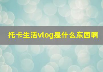 托卡生活vlog是什么东西啊