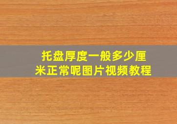 托盘厚度一般多少厘米正常呢图片视频教程