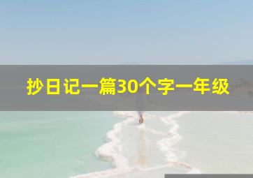 抄日记一篇30个字一年级