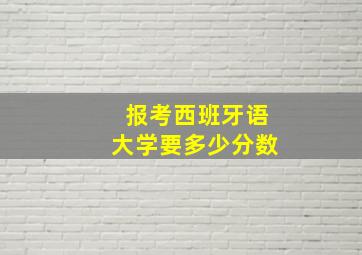 报考西班牙语大学要多少分数