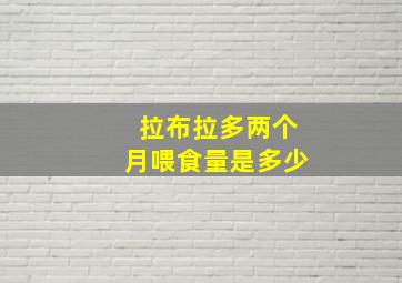 拉布拉多两个月喂食量是多少