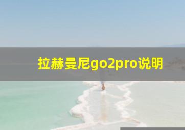 拉赫曼尼go2pro说明