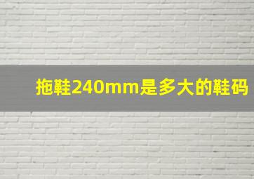 拖鞋240mm是多大的鞋码